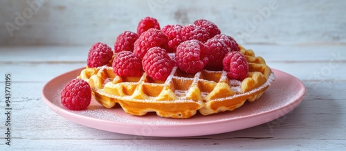 Belgian waffle topped with ...
