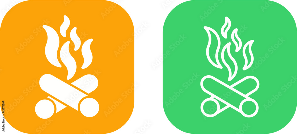 Obraz premium Bonfire Vector Icon