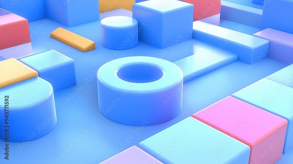 Colorful geometric shapes in a vibrant, abstract layout, creating a playful and modern design aesthetic Colorful geometric shapes in a vibrant, abstract layout, creating a playful and modern design aesthetic