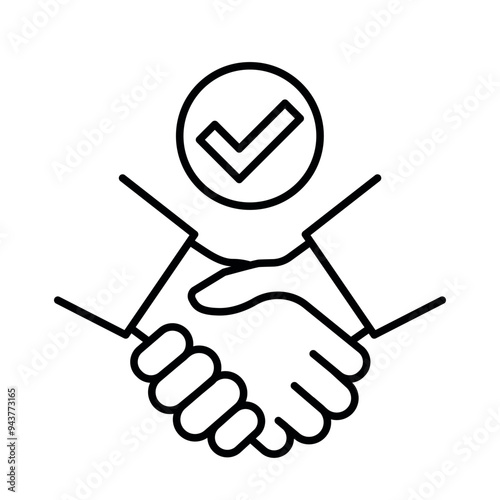 Deal icon. Business agreement icon line.