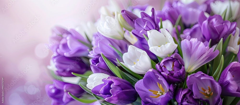 Light purple and white flower bouquet isolated on white with copy space for your background design Light purple and white flower bouquet isolated on white with copy space for your background design