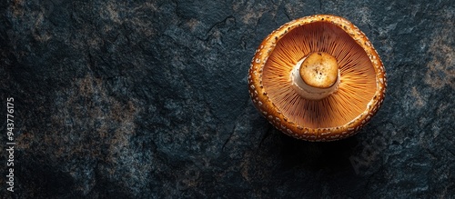Top view of a mushroom on a...