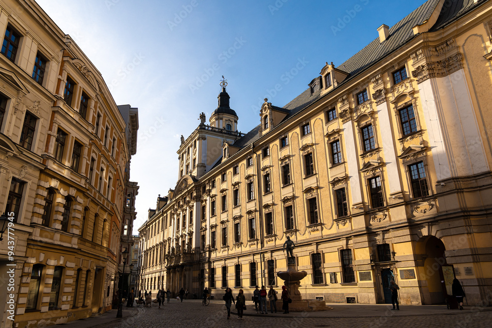 Naklejka premium Cityscape panorama of the Old Town, Wroclaw, Poland