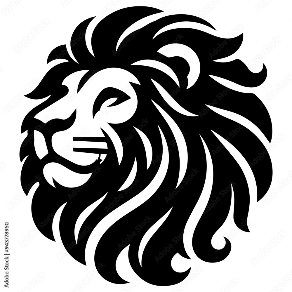 Fototapeta premium male lion clip art flat style.