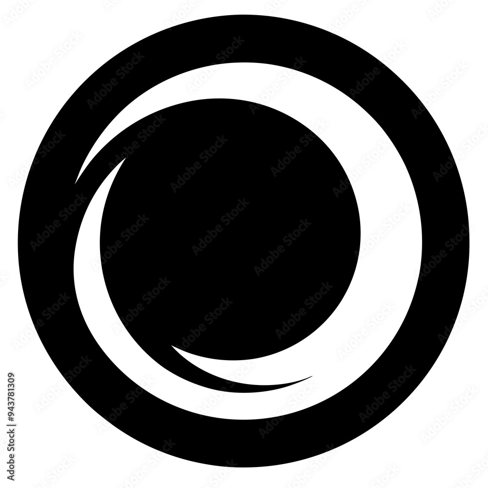 A black and white abstract logo featuring a circular design with swirling shapes, creating a sense of motion and depth A black and white abstract logo featuring a circular design with swirling shapes, creating a sense of motion and depth
