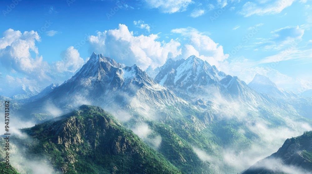 Fototapeta premium A breathtaking mountain landscape with spectacular sky