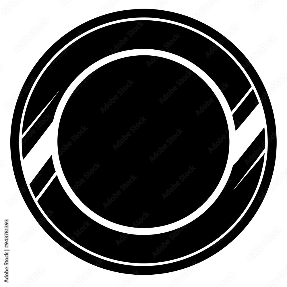 A simple, bold black circular logo with a central black circle surrounded by a thicker ring and stylized accents A simple, bold black circular logo with a central black circle surrounded by a thicker ring and stylized accents