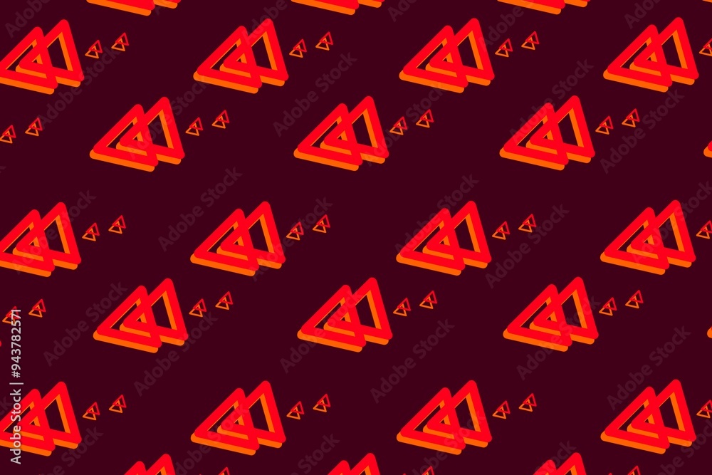 seamless pattern with sign, seamless pattern with shapes, pattern with shapes, pattern with arrows, pattern with figures, pattern with triangle, red background with orange red triangle, red background