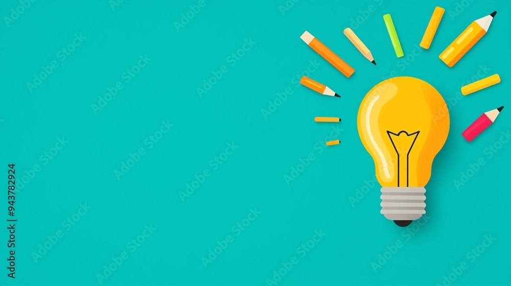 Tools and bulb, creator developing ideas, flat design illustration Tools and bulb, creator developing ideas, flat design illustration