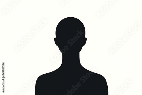 Minimalist Black Silhouette of Person on White Background