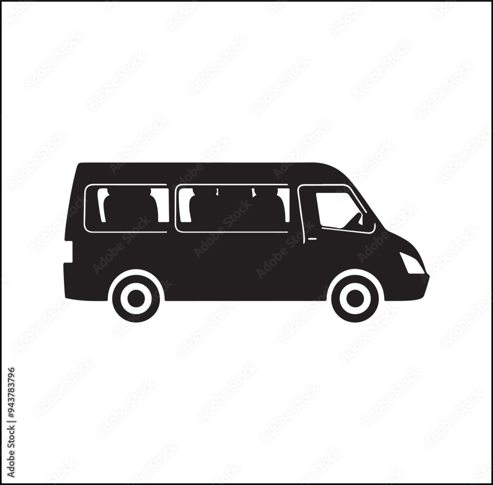 mini Bus silhouette vector Design automobile mini Bus silhouette vector Design automobile