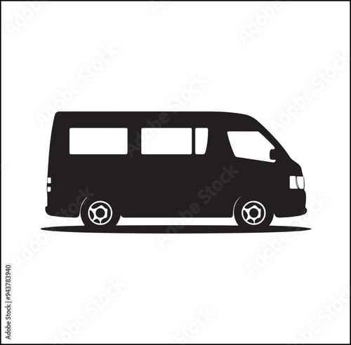 mini Bus silhouette vector Design automobile 