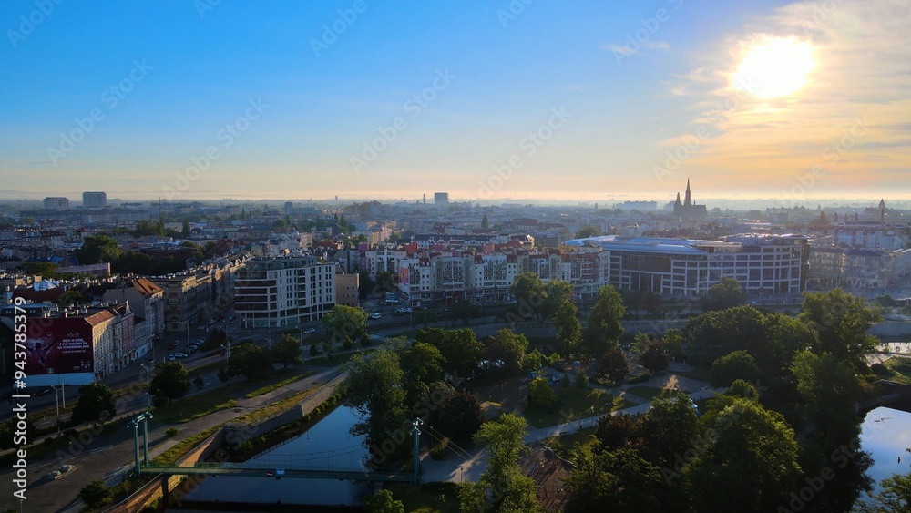 Obraz premium city Europe beautiful top view aerial photography of Wroclaw Poland
