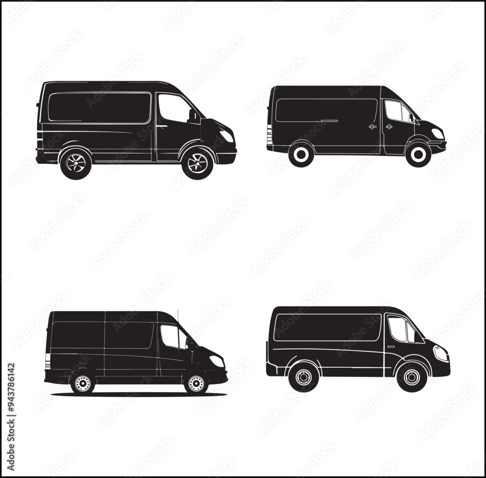 mini Bus silhouette vector Design automobile mini Bus silhouette vector Design automobile