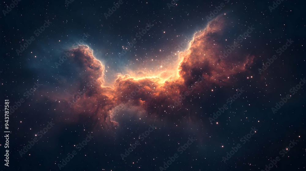 A vibrant nebula glows brightly against a backdrop of twinkling stars in this image of the cosmos. A vibrant nebula glows brightly against a backdrop of twinkling stars in this image of the cosmos.