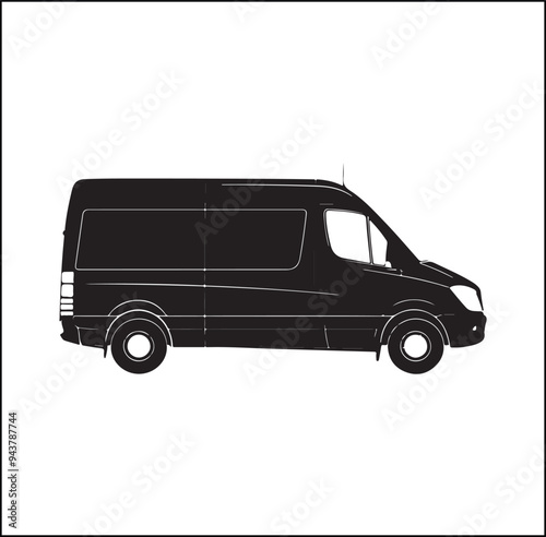 mini Bus silhouette vector Design 