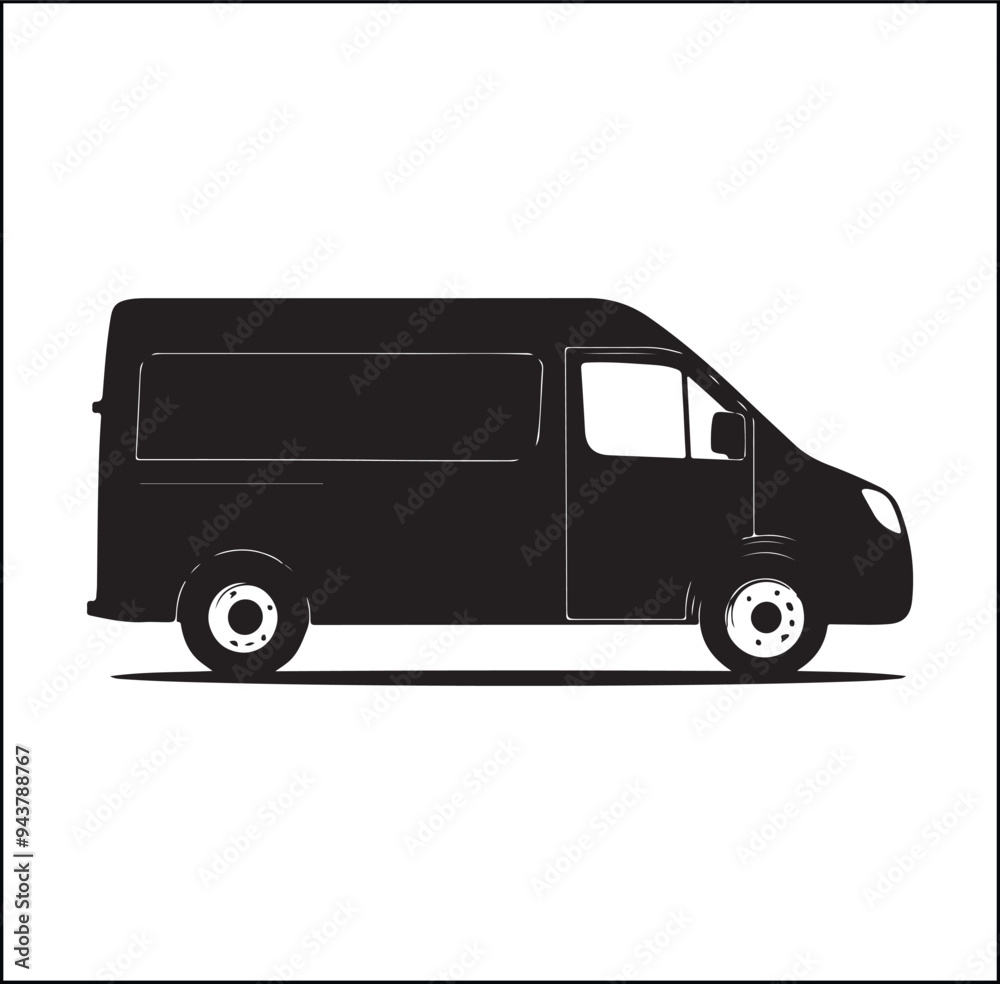 mini Bus silhouette vector Design mini Bus silhouette vector Design