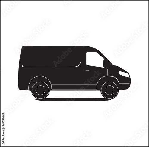 mini Bus silhouette vector Design 