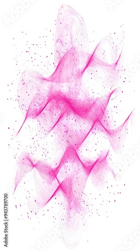 Pink Radio Frequency Waves on White Background, Abstract Image, Texture, Pattern, Wallpaper, Cover and Screen of Smartphone, Cell Phone, Computer, Laptop, 9:16 and 16:9 Format