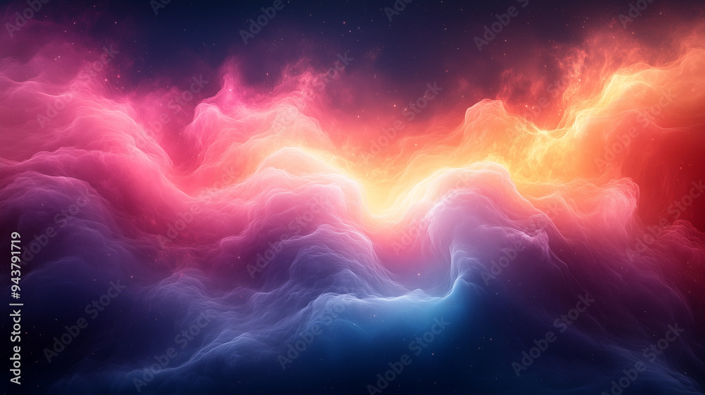 Surreal pink and blue clouds with glowing light, dramatic sky background Surreal pink and blue clouds with glowing light, dramatic sky background