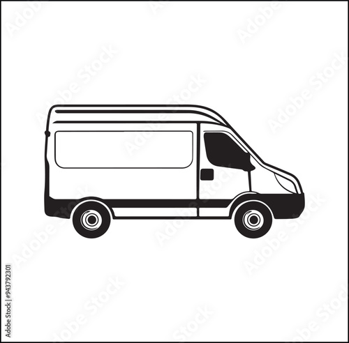 mini Bus silhouette vector Design 