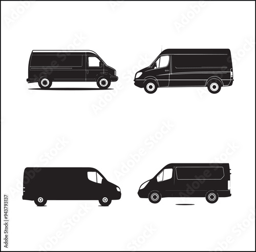 mini Bus silhouette vector Design 