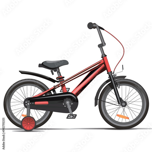 Red Children's Bicycle. Sports. Walking Bicycle