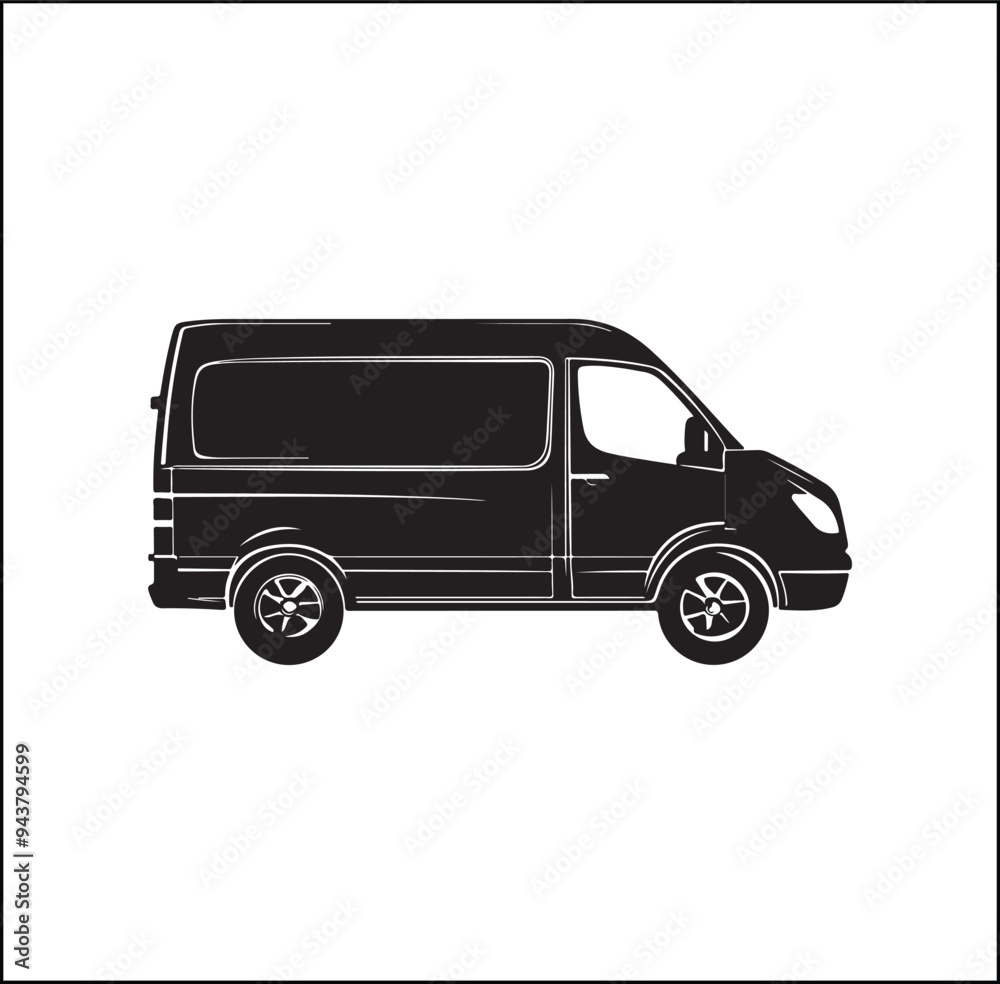 mini Bus silhouette vector Design mini Bus silhouette vector Design