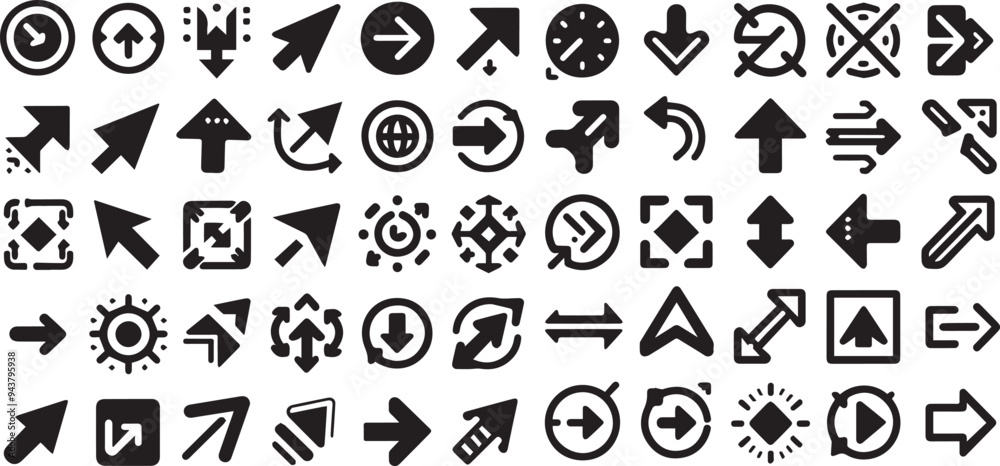 Arrow icon set. Arrow. Cursor. Collection different arrows sign. Black vector arrows icons. Modern simple arrows. Vector illustration. Arrow icon set. Arrow. Cursor. Collection different arrows sign. Black vector arrows icons. Modern simple arrows. Vector illustration.