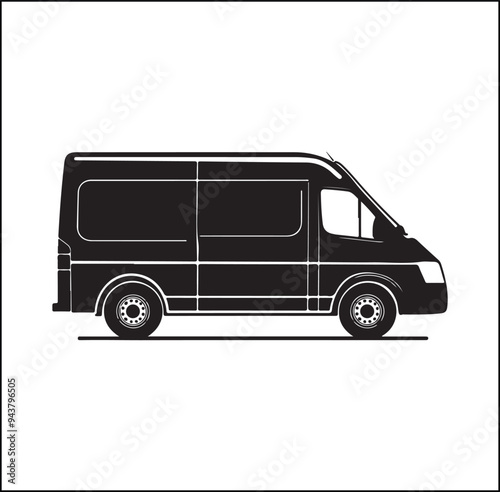 mini Bus silhouette vector Design 