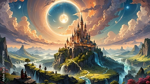 Fantasy Castle in a Mystical Landscape / 神秘的な風景に佇むファンタジーキャッスル