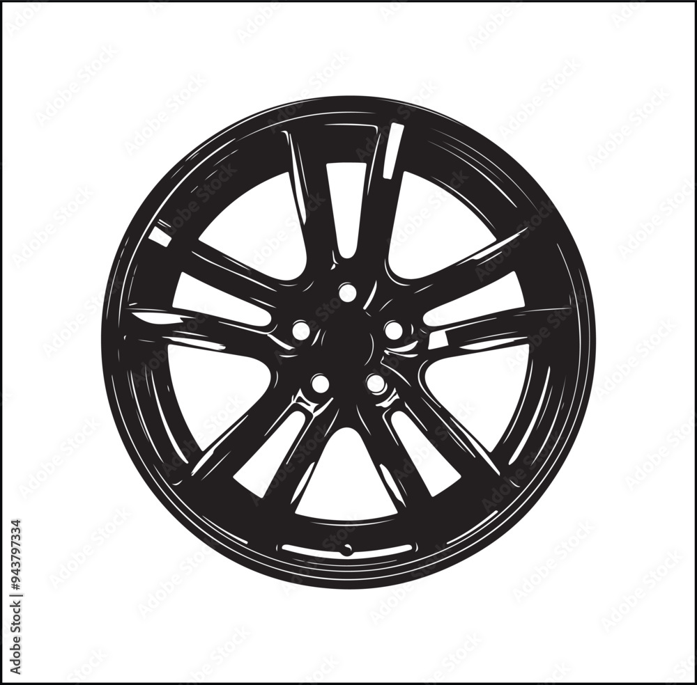 Silhouette wheel of the car Vector Silhouette wheel of the car Vector
