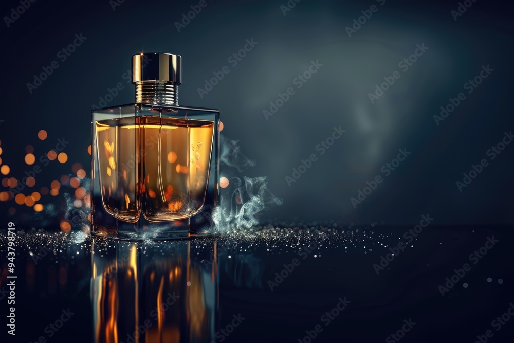 Luxury mens perfume bottle on dark background with space. Luxury mens perfume bottle on dark background with space.