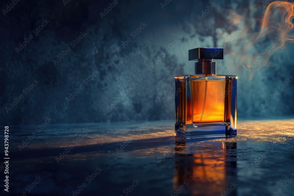 Luxury mens perfume bottle on dark background with space. Luxury mens perfume bottle on dark background with space.