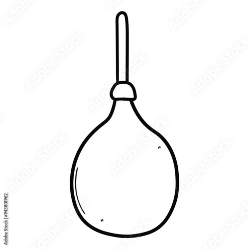 Hand drawn doodle enema on white background.