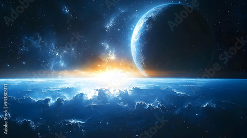 A view of an alien planet, ...