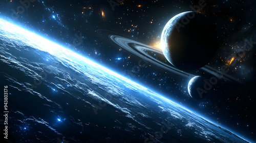 A view of an alien planet f...