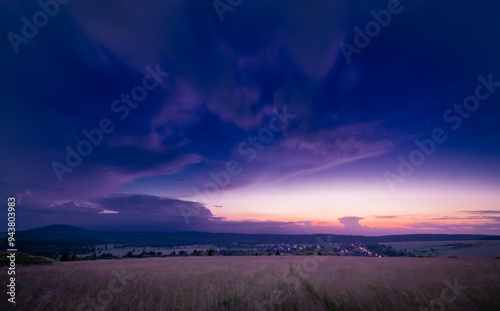 Sunset near Bozi Dar town in summer hot evening before storm photo