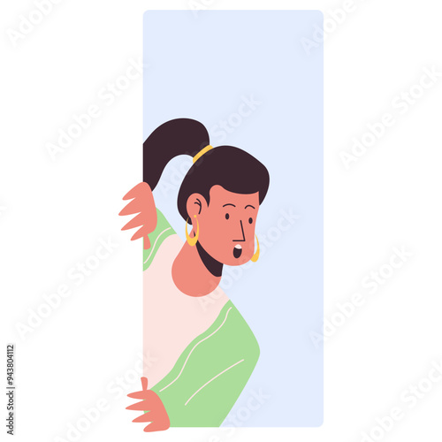 People Peeking Cartoon