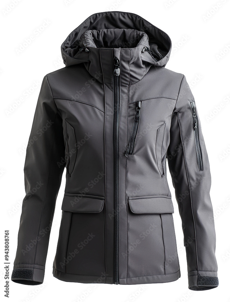 PNG Stylish black outdoor jacket on display for sale PNG Stylish black outdoor jacket on display for sale