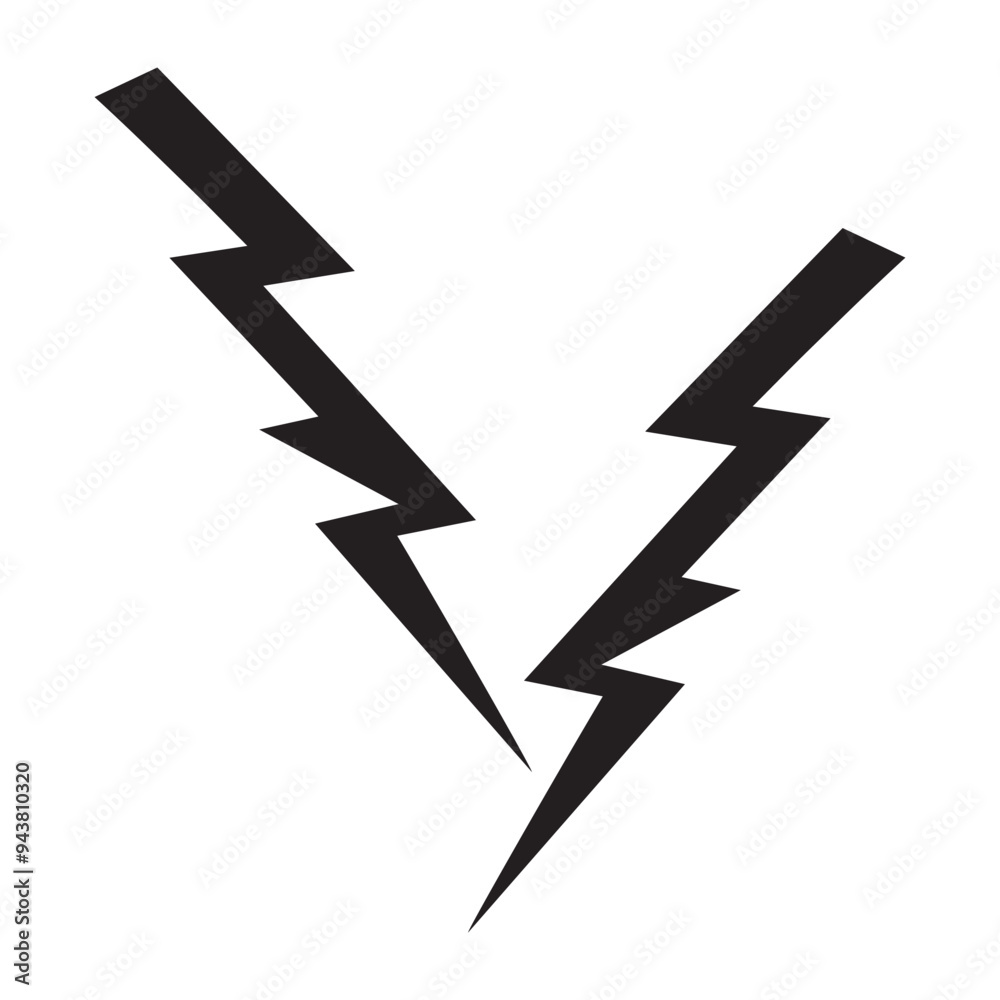 Flash lightning bolt icon. Electric power symbol. Power energy sign, vector illustration, Easily editable