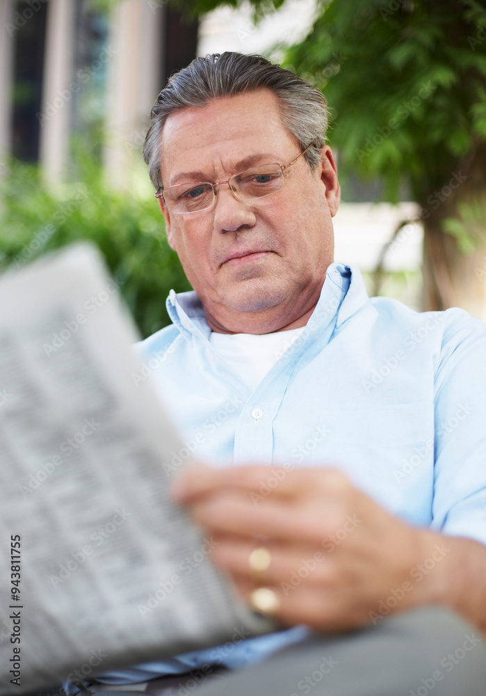 Portrait of Man Reading Newspaper Portrait of Man Reading Newspaper