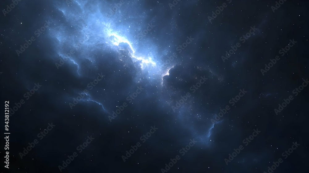 Abstract nebula with glowing streaks in a starry sky.