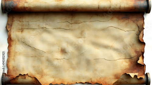 An aged, weathered, rolled-...