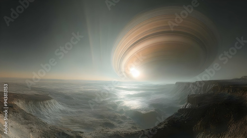 An alien landscape with a l...