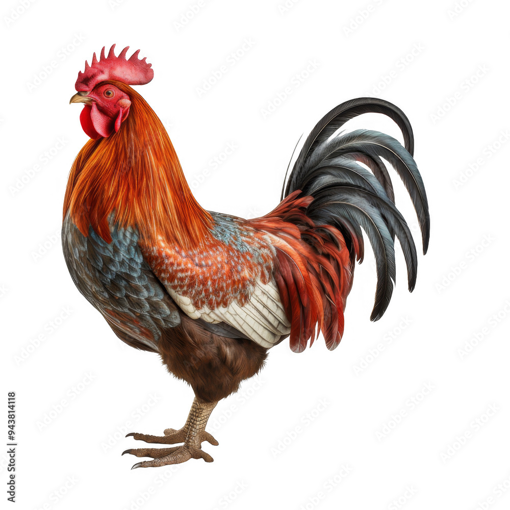 Fototapeta premium Rooster Isolated on a Transparent Background