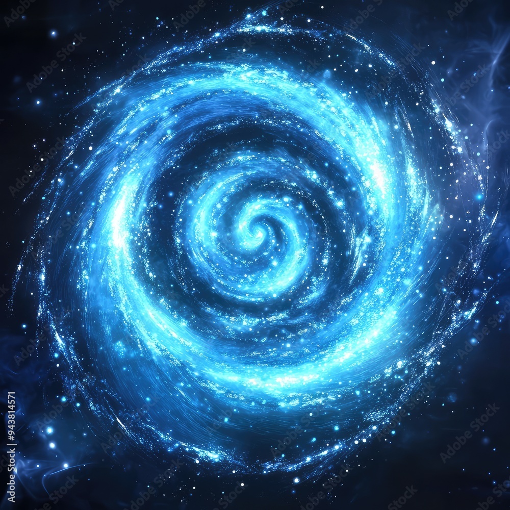 A radiant spiral of blue light with glittery particles, giving off a mystical aura on a transparent backdrop. A radiant spiral of blue light with glittery particles, giving off a mystical aura on a transparent backdrop.