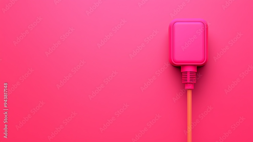 Power cord, plugging into a high-tech device, 3D illustration Power cord, plugging into a high-tech device, 3D illustration
