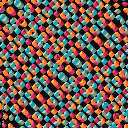 cubes in stairs pattern diagonal