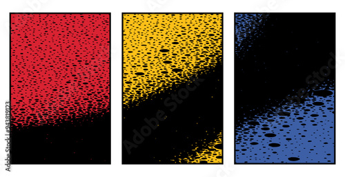 Set of 3 Abstract pattern. Illustration for printing on wall decorations. For use in graphics.